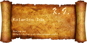 Kolarics Ida névjegykártya